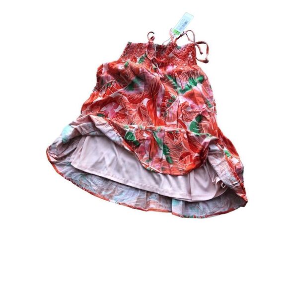 NWT GB Girls Orange Mauve Green Hawaiian Bohemian Elastic Ruffle Shoulder Straps - Picture 2 of 2